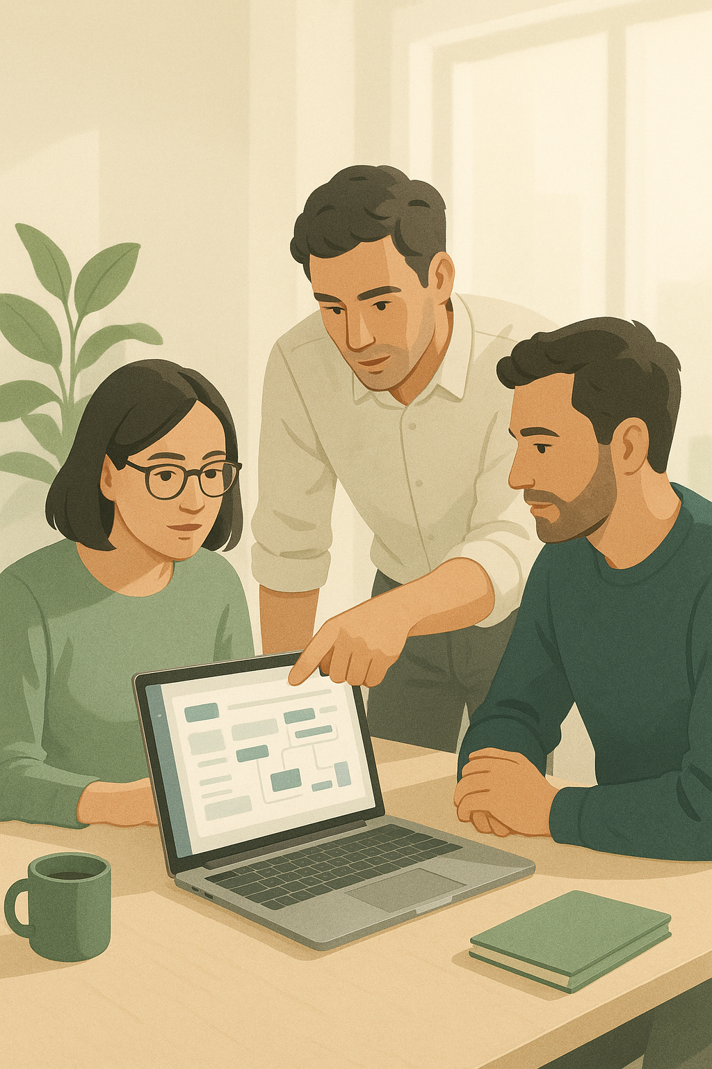 Our team working alongside yours to implement AI-powered marketing systems